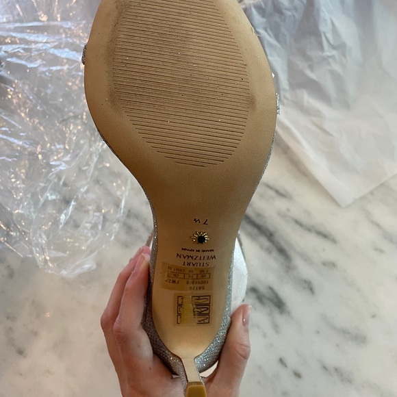 NWT Stuart Weitzman Nudistcurve 100 Strap Sandal Crystal size 7.5 - Picture 4 of 10